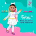 thumbnail image 2 of Glitter Girls – 14-inch Fashion Doll – Multicolored Hair & Blue Eyes – Rainbow Outfit with Glitter Shoes & Bow – Bendable Arms & Legs – Kids 3 Years + – Torrei, 2 of 5