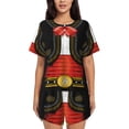 thumbnail image 1 of Balery CHARRO SUIT Conjunto de Pijama para Mujer con Estampado, Dos Piezas de Manga Corta y Shorts, Ropa de Dormir Suave con Cuello Redondo y Bolsillos-Large, 1 of 6