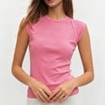 thumbnail image 2 of Bibifish Womens T Shirt Crew Neck Cap Sleeve Slim Fit Tops Soft Breathable Casual Summer Tees, 2 of 6