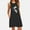 Black, variant on Ichaunyi Summer Dresses Fashion Womens O-Neck Pocket Printing Sleeveless Casual Nightdress Dresses