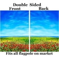 thumbnail image 2 of Spring Summer Landscape Red Yellow Flowers Field Poppies Grass Blue Sky House Flag 28" x 40" Double Sided Polyester Welcome Large Yard Garden Flag for Patio Lawn Home Outdoor Decor, 2 of 6