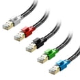 thumbnail image 1 of Cable Ethernet Orbram Cat 8 de 0,5 m, 5 unidades, multicolor, nailon trenzado, 1 of 6