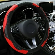 Red Car Microfiber Leather Steering Wheel Cover 38cm Accessories Universal C5O6