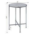 thumbnail image 4 of Convenience Concepts Gold Coast Faux Marble Round End Table, White Faux Marble/Silver, 4 of 6