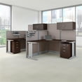 thumbnail image 2 of Scranton & Co Furniture 2 Person L Shaped Cubicle in Cherry, 2 of 7