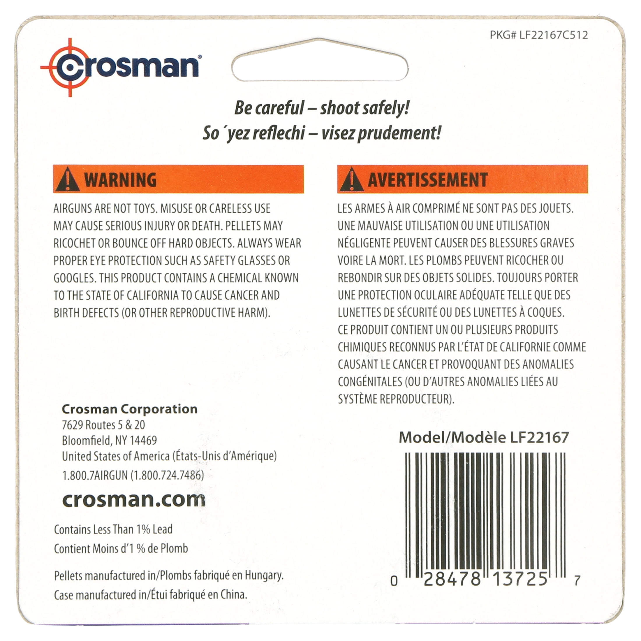 Crosman Powershot .22 Caliber Red Flight Penetrator Pellets 100 Ct LF22167