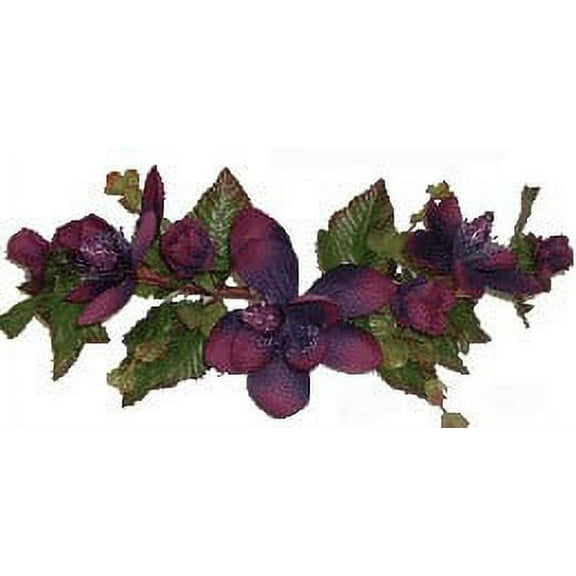 Lavender Magnolia Rose Bud 16in Artificial Polysilk Faux Fake Flower Hand Wrapped Swag for Craft Home Bouquet Table Arrangement Ceremony Wedding Arch Floral Wall Aisle Decor (Purple, Set of 2)