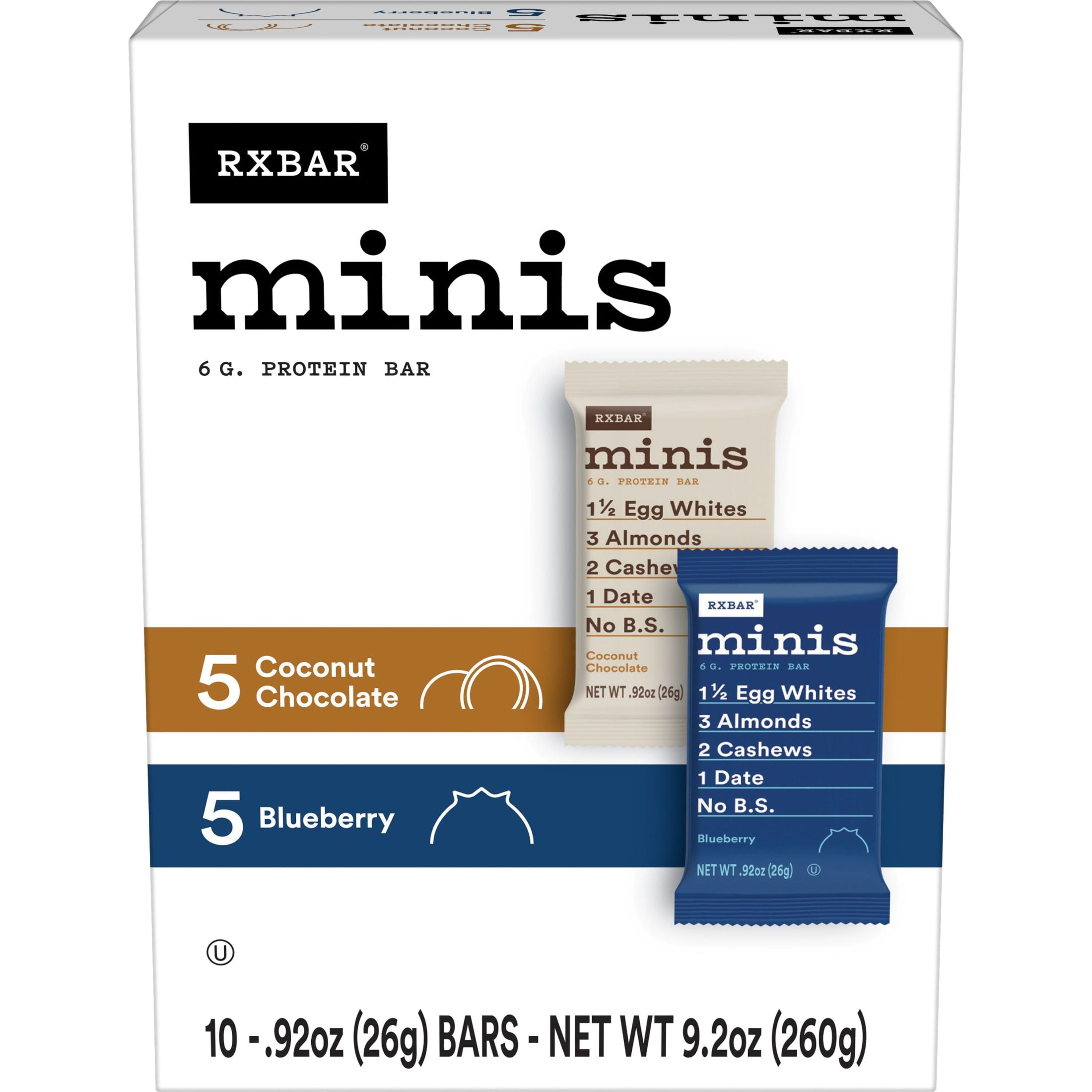 RXBAR Minis Protein Bar, Variety Pack, 9.2 oz, 10 Count
