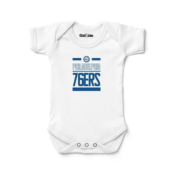 Newborn & Infant Chad & Jake  White Philadelphia 76ers Stack Bodysuit