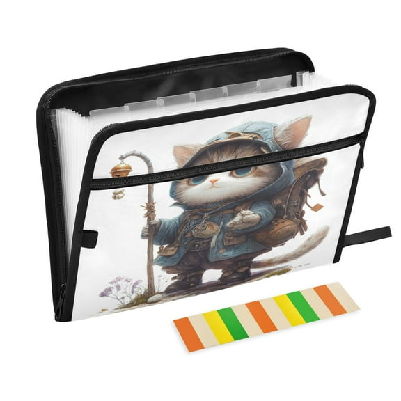Organ Folder 14.2 x 0.8 x 10.6 Inches 13 Separate Pockets A4 Size Documents Folder A Sort Storage File Manager For The Home Office Travelling Cat