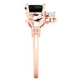 thumbnail image 3 of Clara Pucci 14K Rose Gold Solid Gold Onyx Claddagh Anniversary Ring for Women - 1.06 cttw Heart Cut, 3 of 8