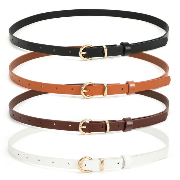WHIPPY Women Skinny Leather Belts Ladies Plus Size Waist Belt for Jeans