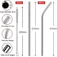 thumbnail image 2 of Reusable Stainless Steel Straws 12 Pack (6 Straight Straws + 6 Bent Straws), 21cm Edible Straws with 2 Cleaning Brushes, Ice Milk, Cocktail, Smoothie, 2 of 5