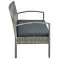 thumbnail image 3 of vidaXL 3-Seater Garden Sofa with Cushions Grey Poly Rattan, 3 of 5