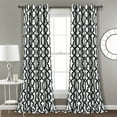 thumbnail image 2 of Lush Decor Edward Trellis Room Darkening 95" x 52" Geometric Gray Metal Grommets 2-Pc Set Window Panel, 2 of 11