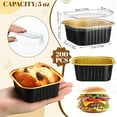 thumbnail image 2 of 200 Pack 5 oz Mini Cake Pans with Lid, Aluminum Foil Mini Baking Tins, Square Disposable Cupcake Baking Cups Dessert Containers for Wedding Birthday Party Picnic Gathering(Black,Classic), 2 of 4