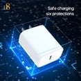 thumbnail image 2 of 20W USB-C Power Adapter, iPhone 13 Wall Charger PD 3.0 Type C Fast Adapter, Compatible with iPhone 13/12/11 Pro Max XR, White, 2 of 6
