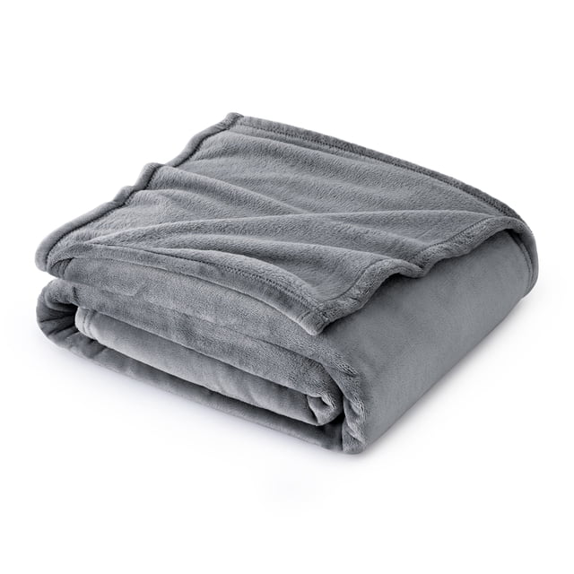 Manta polar para cama, tamaño doble, gris, 300 g/m², ligera