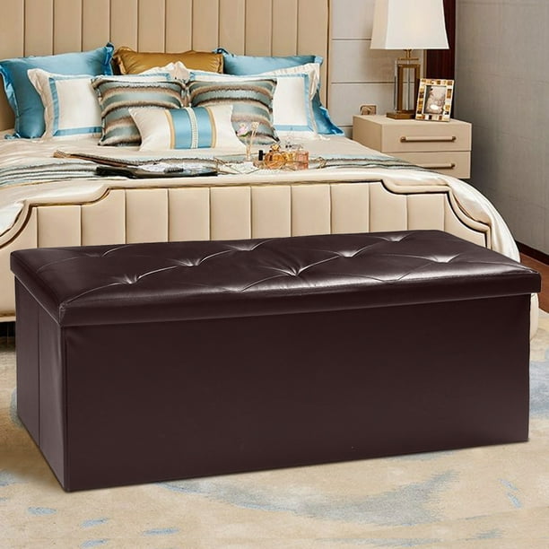 Folding Storage Ottoman Bench, Foot Rest, Stool, Storage Chest, Seat