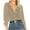 Khaki, variant on Naughtyhood Women's Blouses and Tops Women's Shirts Casual V-Neck Solid Tops Winter Velvet Long Sleeve Blouse Button Shirts Golden Velvet Women's Shirt