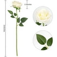 thumbnail image 6 of Zukuco 12Pcs Silk Roses Artificial Flowers Realistic Single Stem Flowers Fake Rose Bouquet for Arrangement Wedding Party Office Home Decor (White), 6 of 7