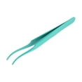 thumbnail image 1 of Pinzas para pestañas redondas únicas de 1 pieza para baño de acero inoxidable verde, 1 of 5
