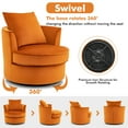 thumbnail image 5 of Costway Modern 360° Swivel Barrel Chair Accent Round Club Chair No Assembly Lint Orange, 5 of 8