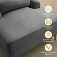 thumbnail image 6 of Condemo Modern Linen Fabric Indoor Chaise Lounge Chair for Bedroom, Living Room, Office, Dark Gray, 6 of 6