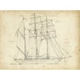 thumbnail image 2 of Harper, Ethan 32x25 Gold Ornate Wood Framed with Double Matting Museum Art Print Titled - Sailboat Blueprint I, 2 of 4