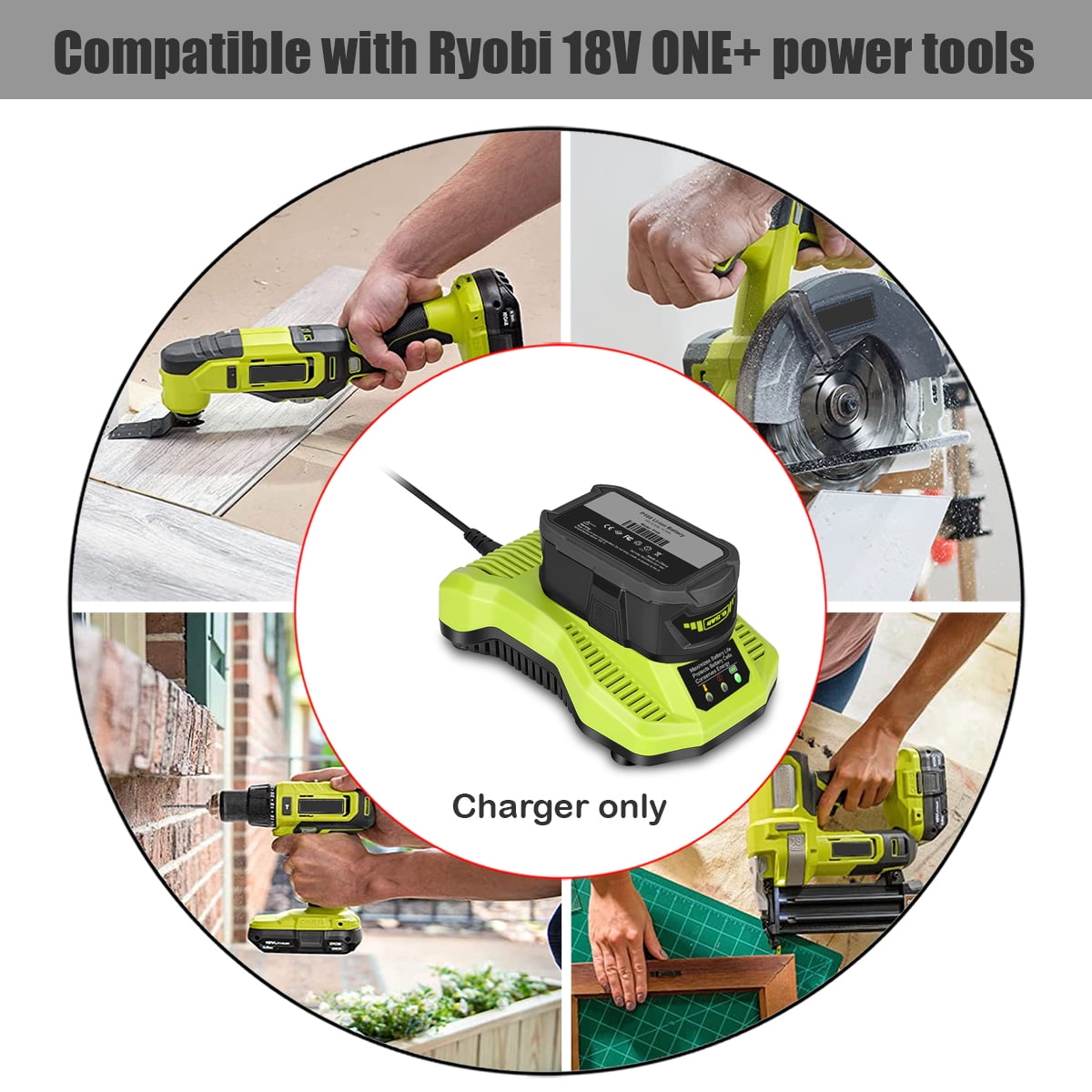 P117 18V Battery Fast Charger Replacement for Ryobi 18V Battery Charger P117 P118 P131 Fast 18V Charger PBP005 P108 PBP004 P193 P194 P190 P192 P191 ONE+ Plus Battery Charger