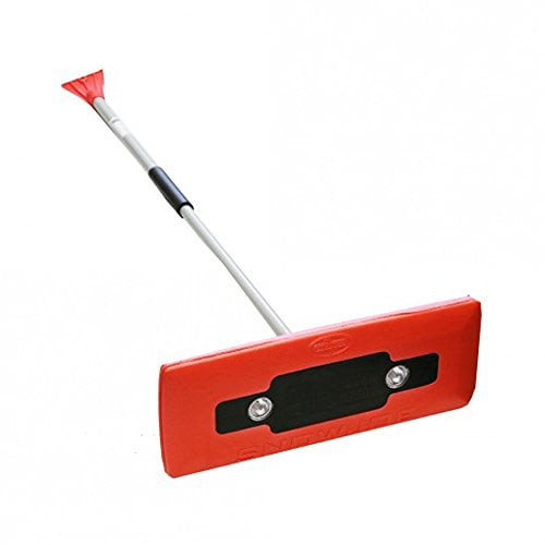 Snow Joe PRO LED lighted 4in1 Snow Broom + Ice Scraper (Red