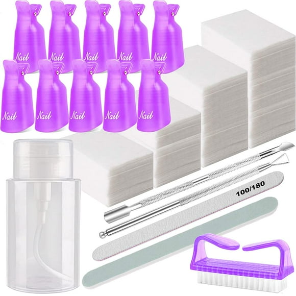 Kit de herramientas para quitar esmalte de uñas HiMo con dispensador de 200 ml