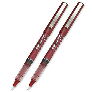 Pilot Precise V7 Stick Rolling Ball Pens, Fine Point, 0.5 mm, Red Ink, 2 Count, 2 Pack