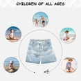 thumbnail image 6 of Kids' Beach Pants Comfortable Swim Trunks Light Blue Paper Cranes Shorts for Pool Vacation and Lounge Wear X-Small, 6 of 8