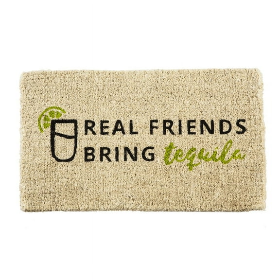 Real Friends Bring Tequila Woven Back Coir Mat