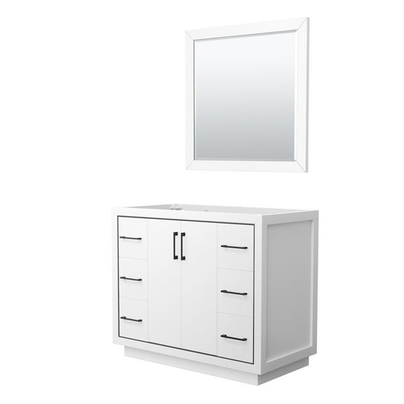 Wyndham Collection Wcf1111-42S-Cx-M34 Icon 42" Single Free Standing Vanity Cabinet - White