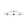 Gem Stone King Keren Hanan Round Heart Princess Cut 925 Sterling Silver Bracelet Pink Created Moissanite Created Ruby (1.96 Cttw, Fully Adjustable Up to 9 inch)