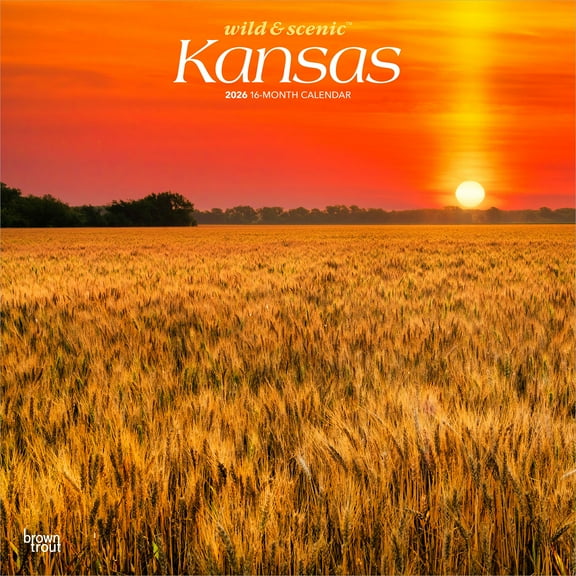 Kansas Wild & Scenic | 2026 12x24" (Hanging) Wall Calendar | Plastic-Free