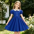 Afdoent Girls Dress Kids Color Block Puff Sleeve Dress Party Wear For — free download