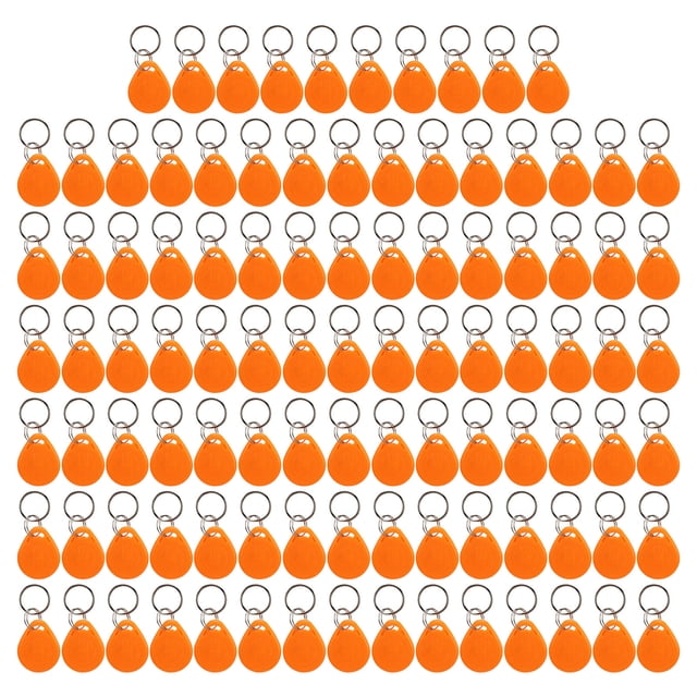 100 Pcs Door Lock Key Fobs 125KHz Read Only Smart Contactless Proximity ID Card Access Control Tag Orange