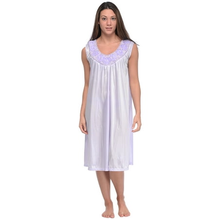

Casual Nights Women s Sleeveless Flower Satin Nightgown