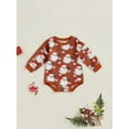 thumbnail image 2 of Gureui Newborn Toddler Infant Baby Girls Boys Christmas Casual Romper, Long Sleeve Santa Claus/Letter  Santa Claus Print Romper, 2 of 8