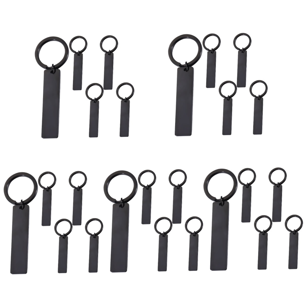 WORGEOUS 25 pcs  Blank Stainless Steel Key Chain Blank Keychain Blank Key Ring Key Tags For Number Tag