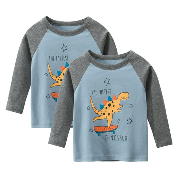 LYMAYTER 1-9Y Toddler Boys T-Shirt for Kids Fallow All Match T-Shirt Early Spring Letter Printing Long Sleeve Tees Tops