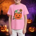 thumbnail image 5 of KPVEVIQ Halloween T-Shirt for Girls Boys Pumpkin Graphic Tee Short Sleeve Shirt Spooky Season Short Sleeve Tee Fall Top, 5 of 6