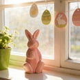 thumbnail image 4 of Ceramic Rabbit Figurine Bunny Statue for Home Decor,Easter Bunny Decorations for Tabletop Mantel Shelf, Cute Porcelain Rabbit Tabletop Ornament, Spring Easter Bunny Figurine for Centerpiece,5.12 Inch, 4 of 4