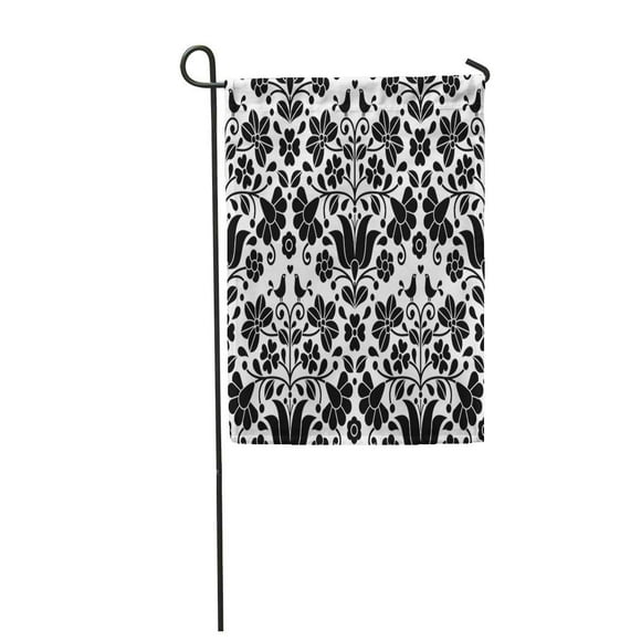 POGLIP Flowers Hungarian Folk Kalocsa Floral Pattern Birthday Garden Flag Decorative Flag House Banner 12x18 inch