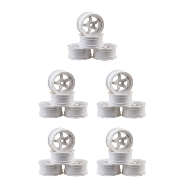Shengyu 4 Pieces52mm Elastic *RC Car Tires Wheel Rims Hub Running Racing Drifting Tyres On-road Crawer Assembly Accessories Five Star/White 5Set