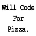 thumbnail image 2 of CafePress - Will Code For Pizza -  Round Wood Ornament 4", 2 of 2