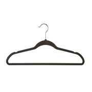 Econoco HSL17PB50 Velvet Suit Hanger with Notch, Black (Pack of 50)